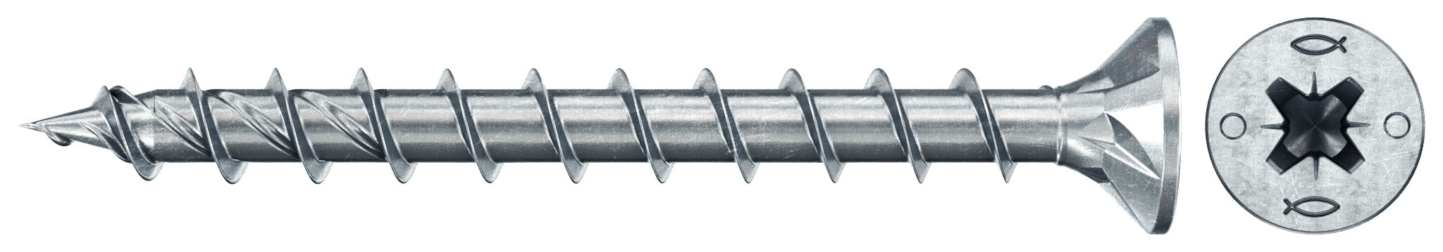 fischer PowerFast II CZF 4,5 x 20, spaanplaatschroef (200 stuks) met volledige schroefdraad, verzonken kopschroef met kruiskop, schroef voor houtbewerking, vermindert inschroefweerstand en
